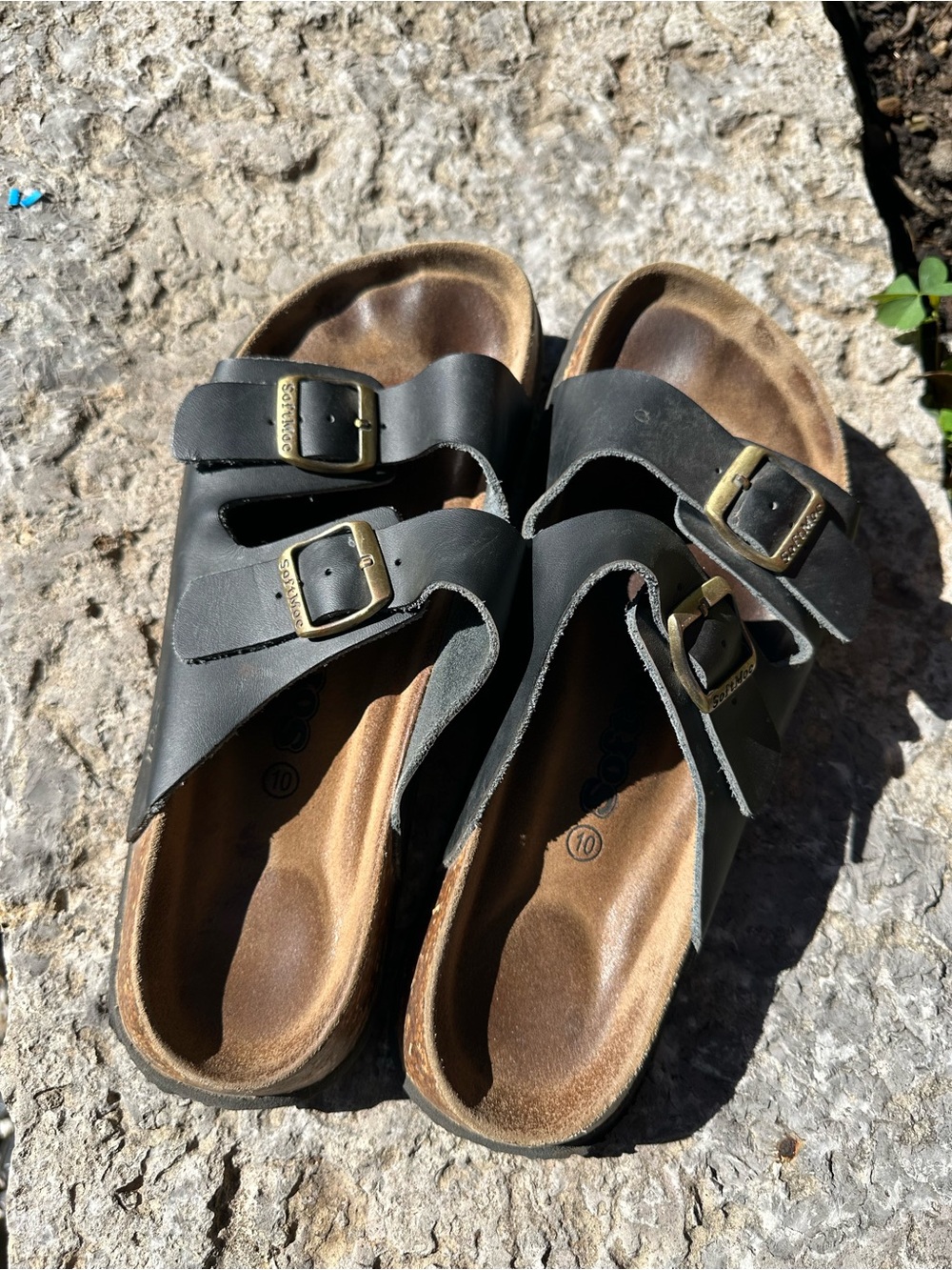 Black Women Double-Buckle Slide Sandals